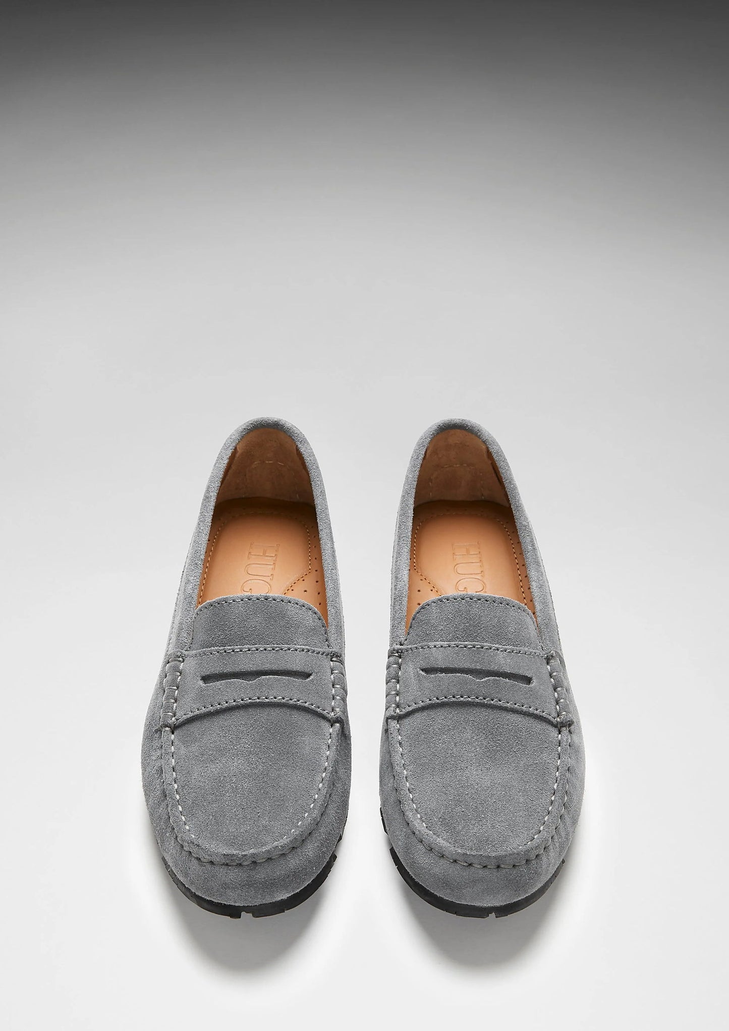 Hugs & Co Womens Tyre Sole Penny Loafers Slate Grey Suede EU 36-42 - Sole Detail - QHA UK