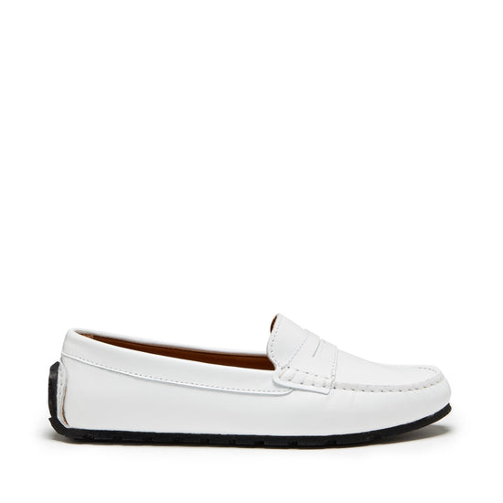 Hugs & Co Womens Tyre Sole Penny Loafers White Leather EU 36-42 - QHA UK