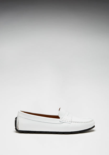 Hugs & Co Womens Tyre Sole Penny Loafers White Leather EU 36-42 - Sole Detail - QHA UK