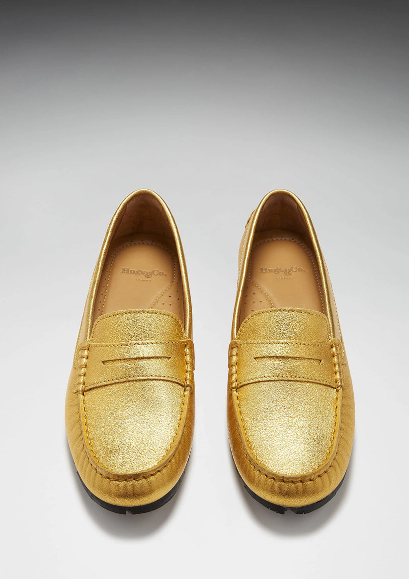 Hugs & Co Womens Tyre Sole Penny Loafers Yellow Gold Leather EU 36-42 - Sole Detail - QHA UK