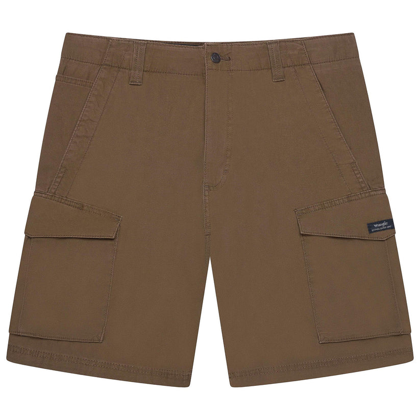 Wrangler Men's Flex Waist Cargo Shorts | Cotton Elastane | W30–W44 | Brown - QHA UK