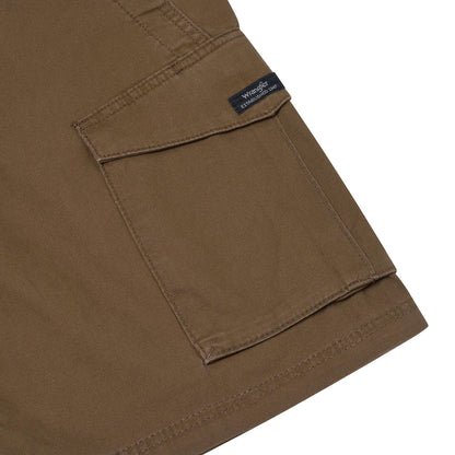 Wrangler Men's Flex Waist Cargo Shorts | Cotton Elastane | W30–W44 | Brown - QHA UK