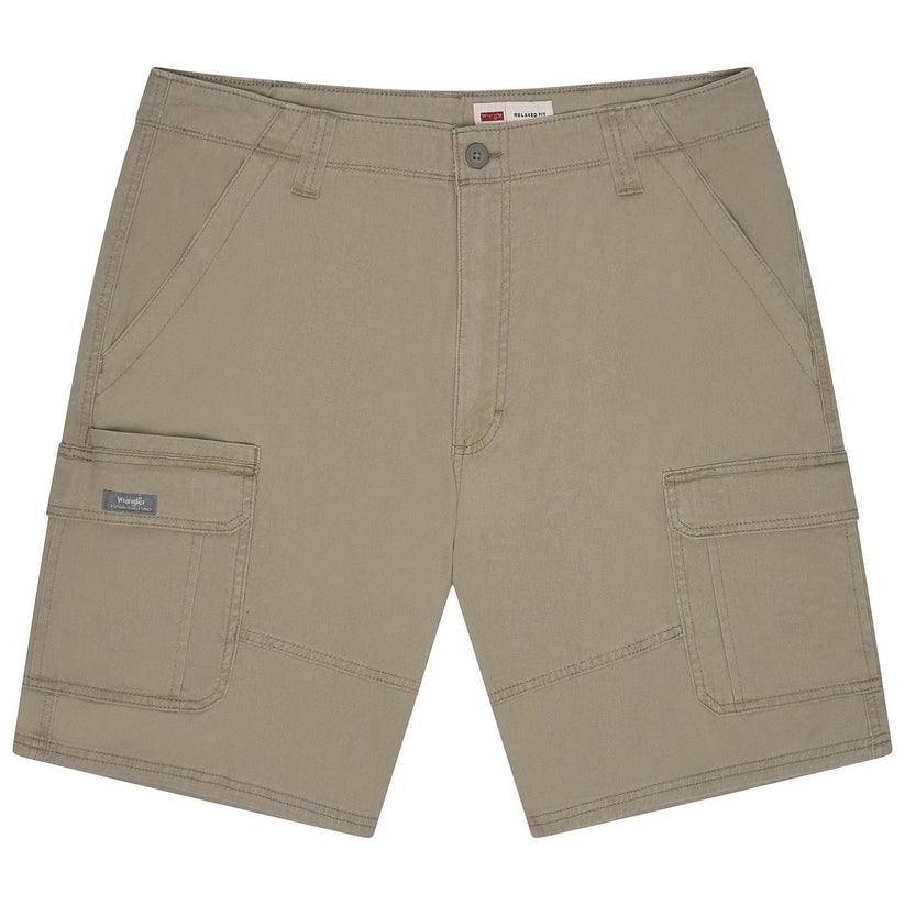 Wrangler Men's Cargo Shorts | Stretch Cotton | Relaxed Fit | Khaki W32–W46 - QHA UK