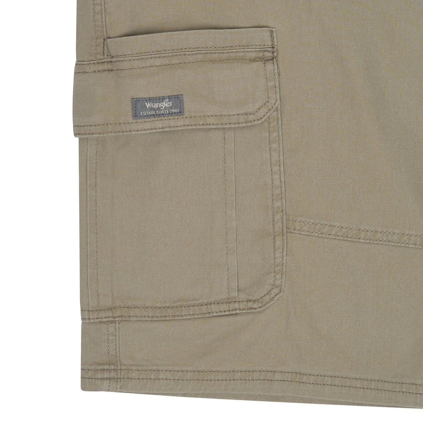 Wrangler Men's Cargo Shorts | Stretch Cotton | Relaxed Fit | Khaki W32–W46 - QHA UK