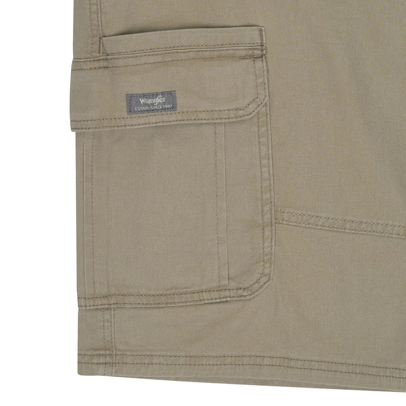 Wrangler Men's Cargo Shorts | Stretch Cotton | Relaxed Fit | Khaki W32–W46 - QHA UK