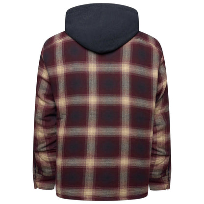 Wrangler Men's Hooded Padded Check Shacket | Overshirt Jacket | S–3XL - QHA UK