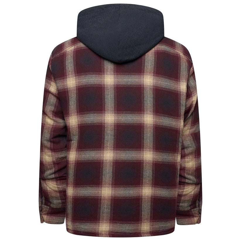 Wrangler Men's Hooded Padded Check Shacket | Overshirt Jacket | S–3XL - QHA UK