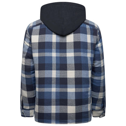 Wrangler Men's Hooded Padded Check Shacket | Overshirt Jacket | S–3XL - QHA UK