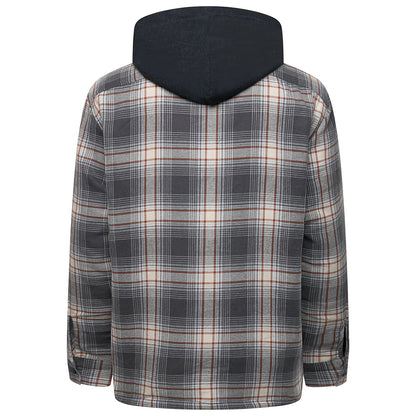 Wrangler Men's Hooded Padded Check Shacket | Overshirt Jacket | S–3XL - QHA UK