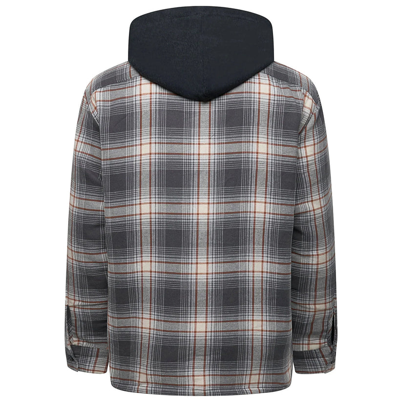 Wrangler Men's Hooded Padded Check Shacket | Overshirt Jacket | S–3XL - QHA UK