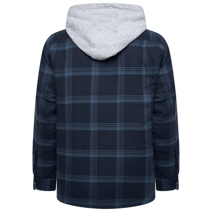 Wrangler Men's Hooded Padded Check Shirt Jacket | Shacket | S–3XL - QHA UK