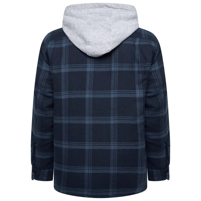 Wrangler Men's Hooded Padded Check Shirt Jacket | Shacket | S–3XL - QHA UK