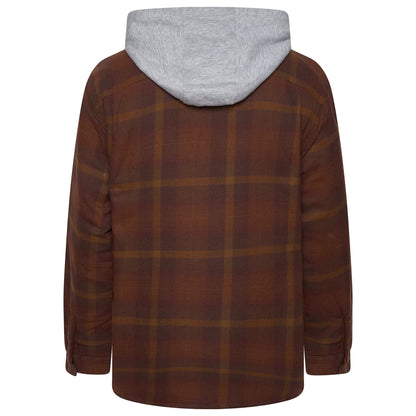 Wrangler Men's Hooded Padded Check Shirt Jacket | Shacket | S–3XL - QHA UK