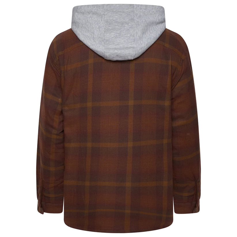 Wrangler Men's Hooded Padded Check Shirt Jacket | Shacket | S–3XL - QHA UK