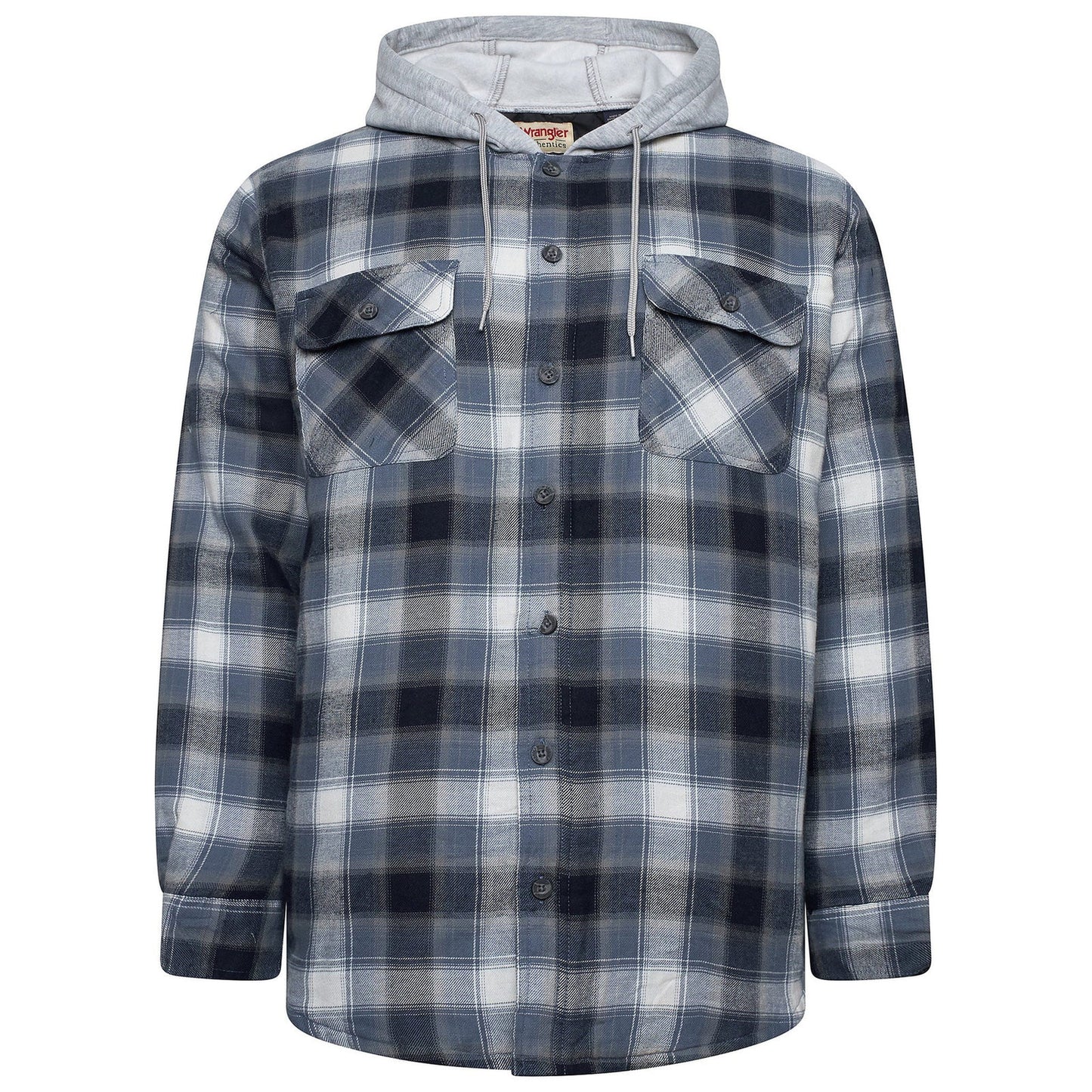 Wrangler Men's Hooded Padded Check Shirt Jacket | Shacket | S–3XL - QHA UK