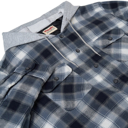 Wrangler Men's Hooded Padded Check Shirt Jacket | Shacket | S–3XL - QHA UK