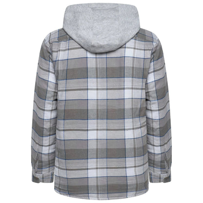 Wrangler Men's Hooded Padded Check Shirt Jacket | Shacket | S–3XL - QHA UK