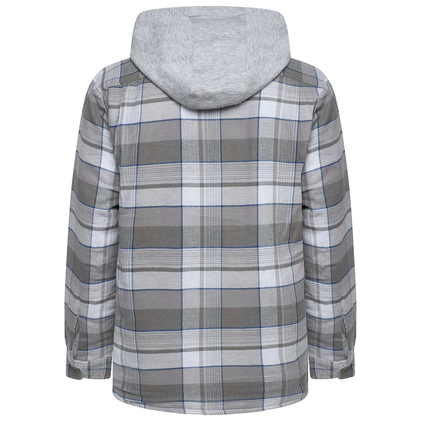 Wrangler Men's Hooded Padded Check Shirt Jacket | Shacket | S–3XL - QHA UK