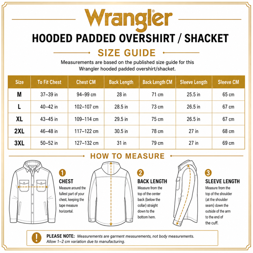 Wrangler Men's Hooded Padded Flannel Shacket | Check Shirt Jacket | M–3XL - QHA UK