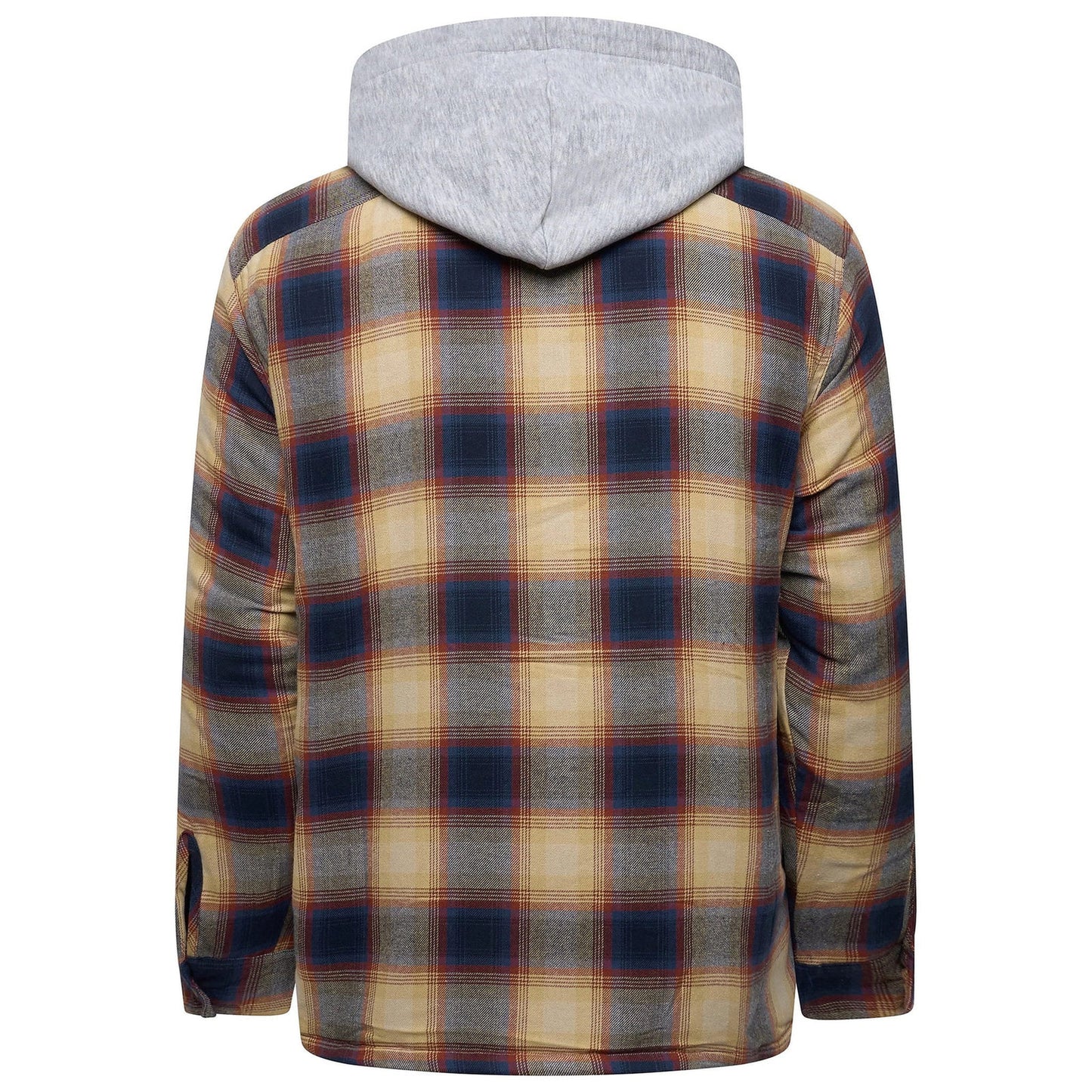 Wrangler Men's Hooded Padded Flannel Shacket | Check Shirt Jacket | M–3XL - QHA UK