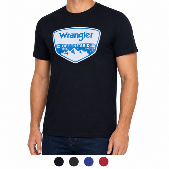 Wrangler Men's Off The Grid Cotton Stretch T-Shirt | 5 Colours | S–2XL - QHA UK