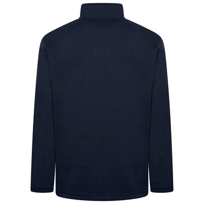 Wrangler Men's Quarter Zip Fleece Jumper | Marl Pullover | S–3XL - Zip Detail - QHA UK
