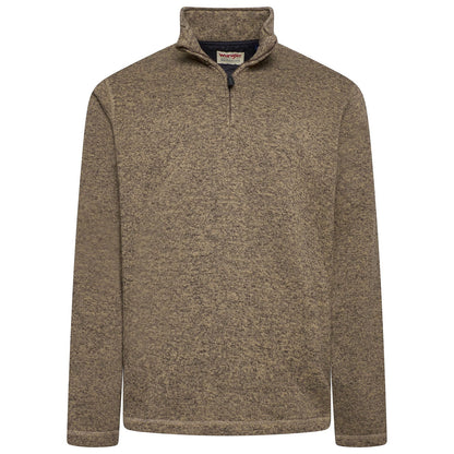 Wrangler Men's Quarter Zip Fleece Jumper | Marl Pullover | S–3XL - QHA UK