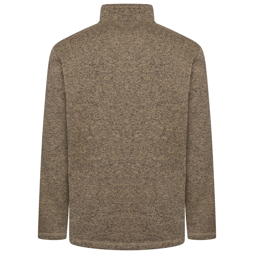 Wrangler Men's Quarter Zip Fleece Jumper | Marl Pullover | S–3XL - Zip Detail - QHA UK