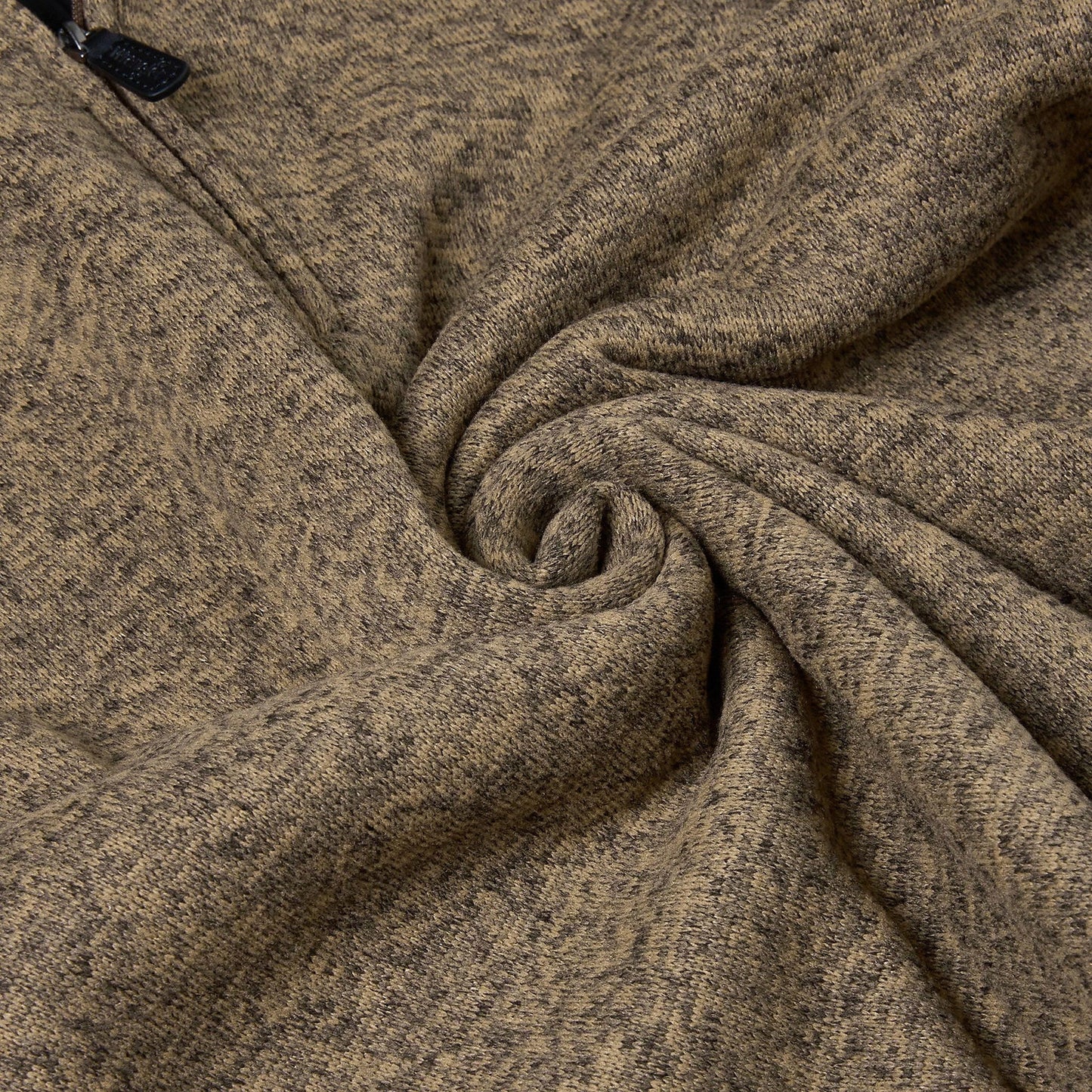 Wrangler Men's Quarter Zip Fleece Jumper | Marl Pullover | S–3XL - Zip Detail - QHA UK