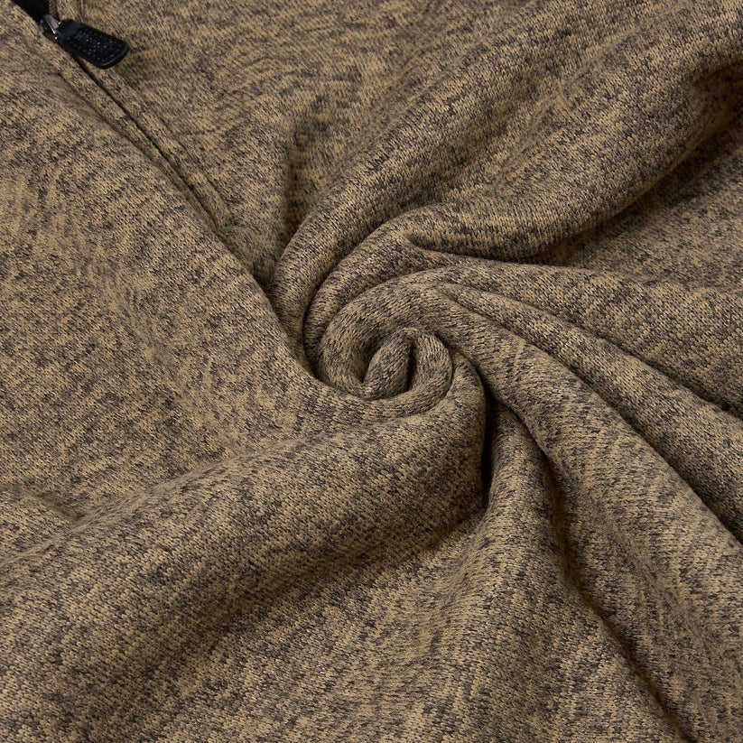 Wrangler Men's Quarter Zip Fleece Jumper | Marl Pullover | S–3XL - Zip Detail - QHA UK