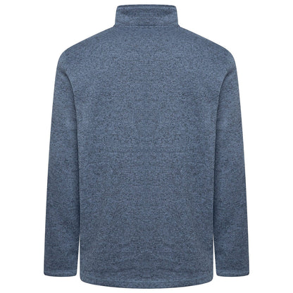 Wrangler Men's Quarter Zip Fleece Jumper | Marl Pullover | S–3XL - Zip Detail - QHA UK