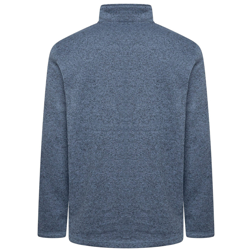 Wrangler Men's Quarter Zip Fleece Jumper | Marl Pullover | S–3XL - Zip Detail - QHA UK