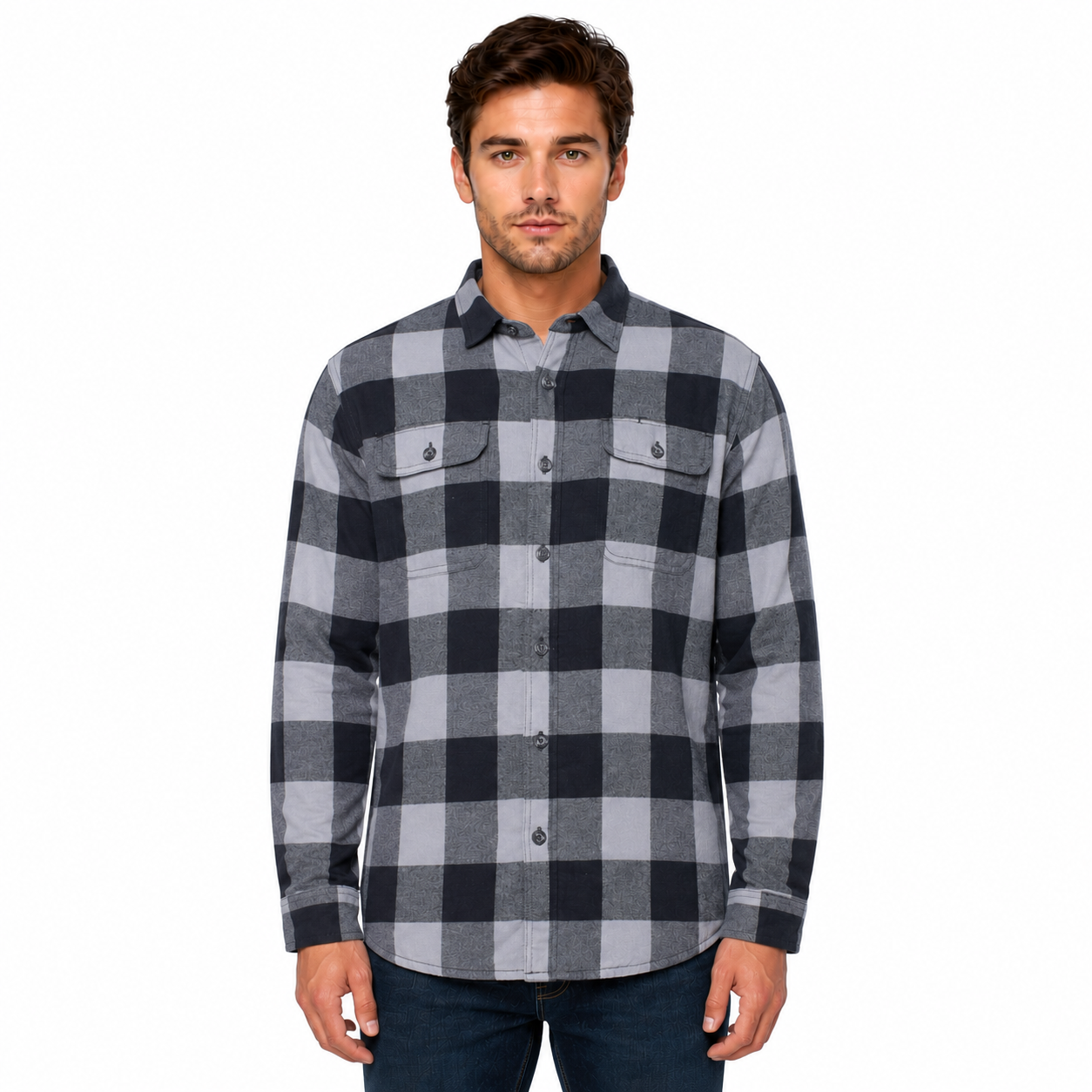 Wrangler Men's Sherpa Lined Flannel Shirt Jacket | Check Overshirt | M–3XL - QHA UK