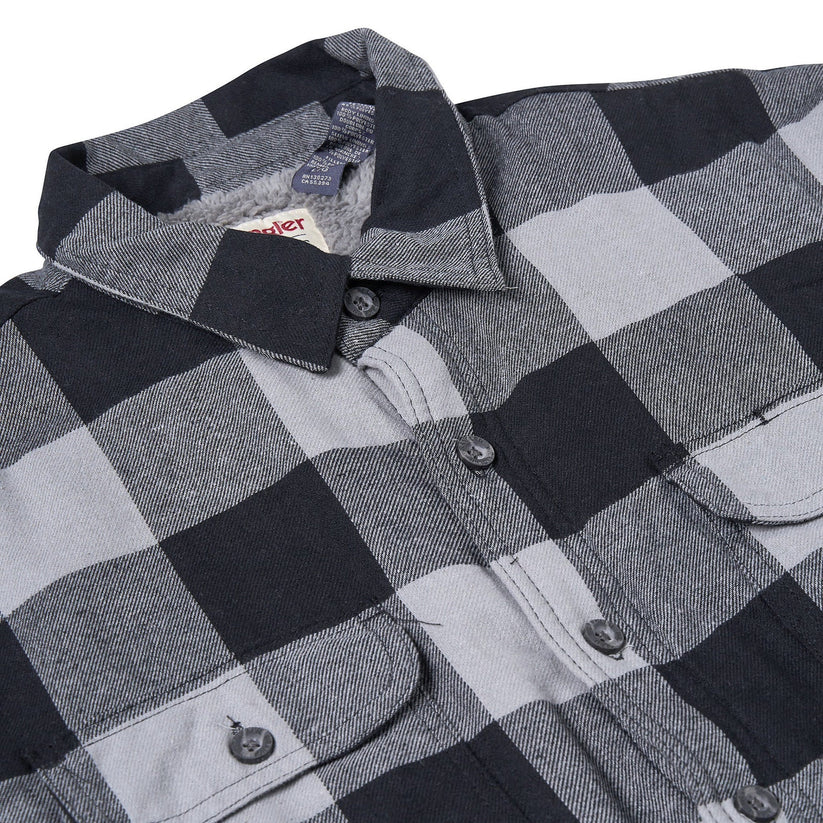 Wrangler Men's Sherpa Lined Flannel Shirt Jacket | Check Overshirt | M–3XL - QHA UK