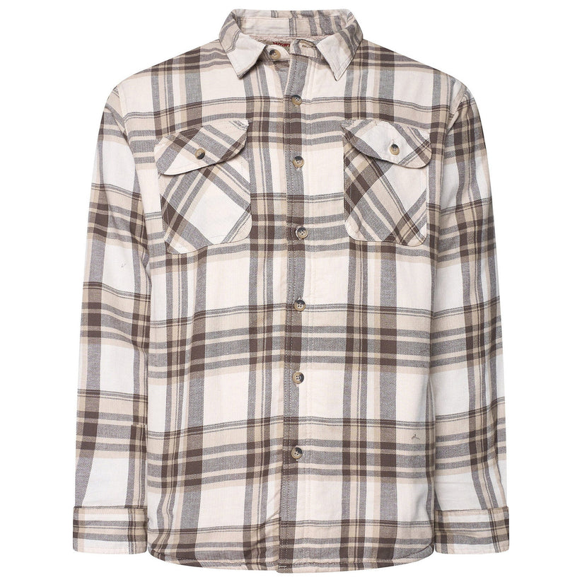 Wrangler Men's Sherpa Lined Flannel Shirt Jacket | Check Overshirt | M–3XL - QHA UK