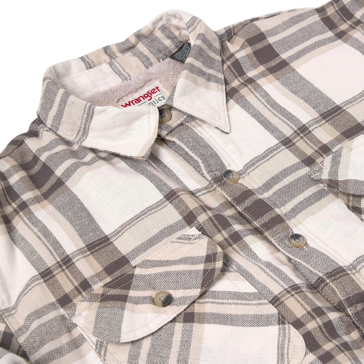 Wrangler Men's Sherpa Lined Flannel Shirt Jacket | Check Overshirt | M–3XL - QHA UK