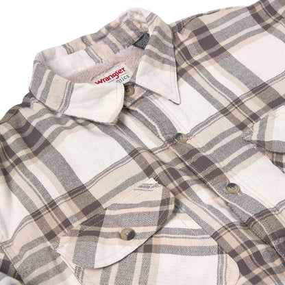 Wrangler Men's Sherpa Lined Flannel Shirt Jacket | Check Overshirt | M–3XL - QHA UK