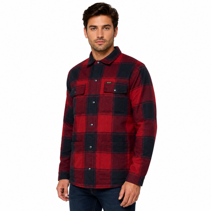 Wrangler Men's Sherpa Lined Flannel Snap Shirt Jacket | Western | M–2XL - QHA UK