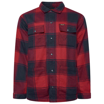 Wrangler Men's Sherpa Lined Flannel Snap Shirt Jacket | Western | M–2XL - QHA UK
