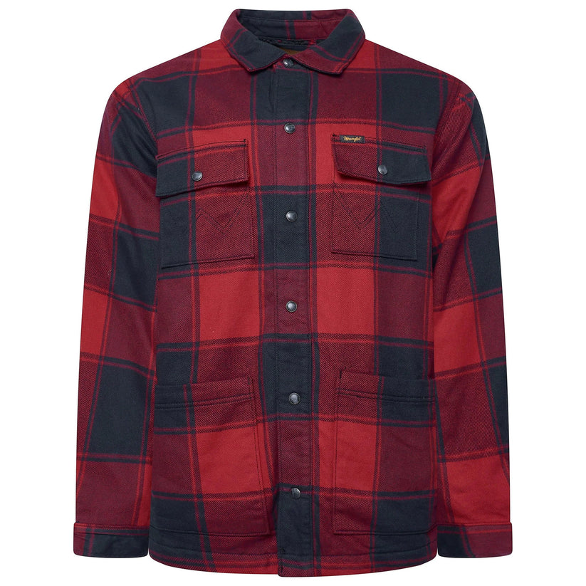 Wrangler Men's Sherpa Lined Flannel Snap Shirt Jacket | Western | M–2XL - QHA UK