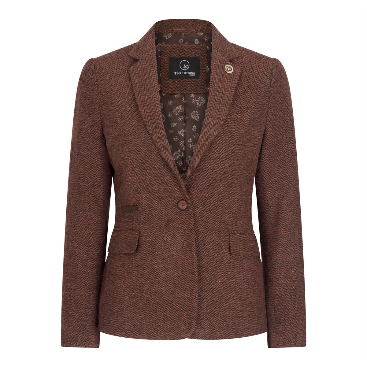 Women's Tweed Suit – Blazer, Waistcoat & Trousers | Rust Brown | TruClothing - QHA UK