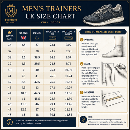 Mens Mesh Running Trainers Lace Up Casual Sports Shoes UK 4.5-13 - Size Guide - QHA UK