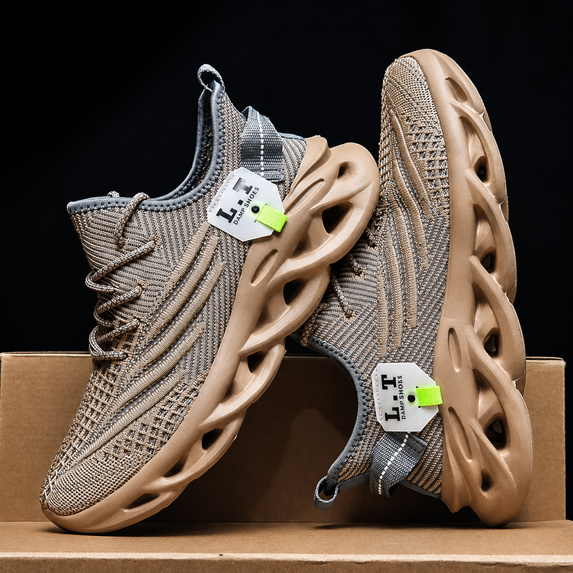 Mens Mesh Running Trainers Lace Up Casual Sports Shoes UK 4.5-13 - Sole Detail - QHA UK