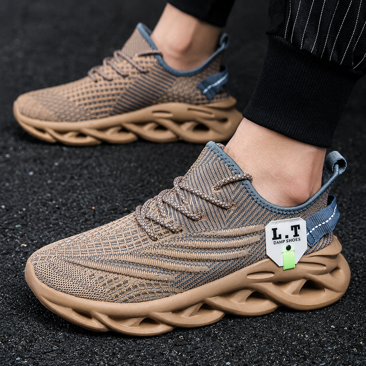 Mens Mesh Running Trainers Lace Up Casual Sports Shoes UK 4.5-13 - QHA UK