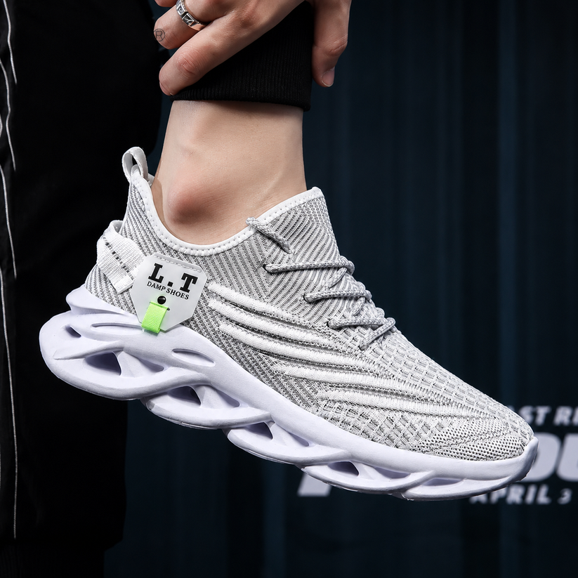 Mens Mesh Running Trainers Lace Up Casual Sports Shoes UK 4.5-13 - Sole Detail - QHA UK