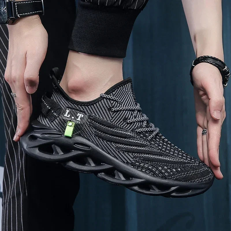 Mens Mesh Running Trainers Lace Up Casual Sports Shoes UK 4.5-13 - Sole Detail - QHA UK