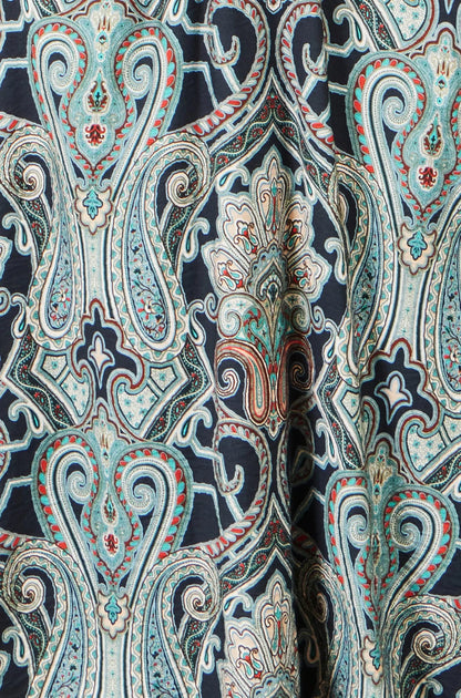 Yumi Women's Green Paisley Print Wrap Waist Midi Dress | QHA UK - QHA UK