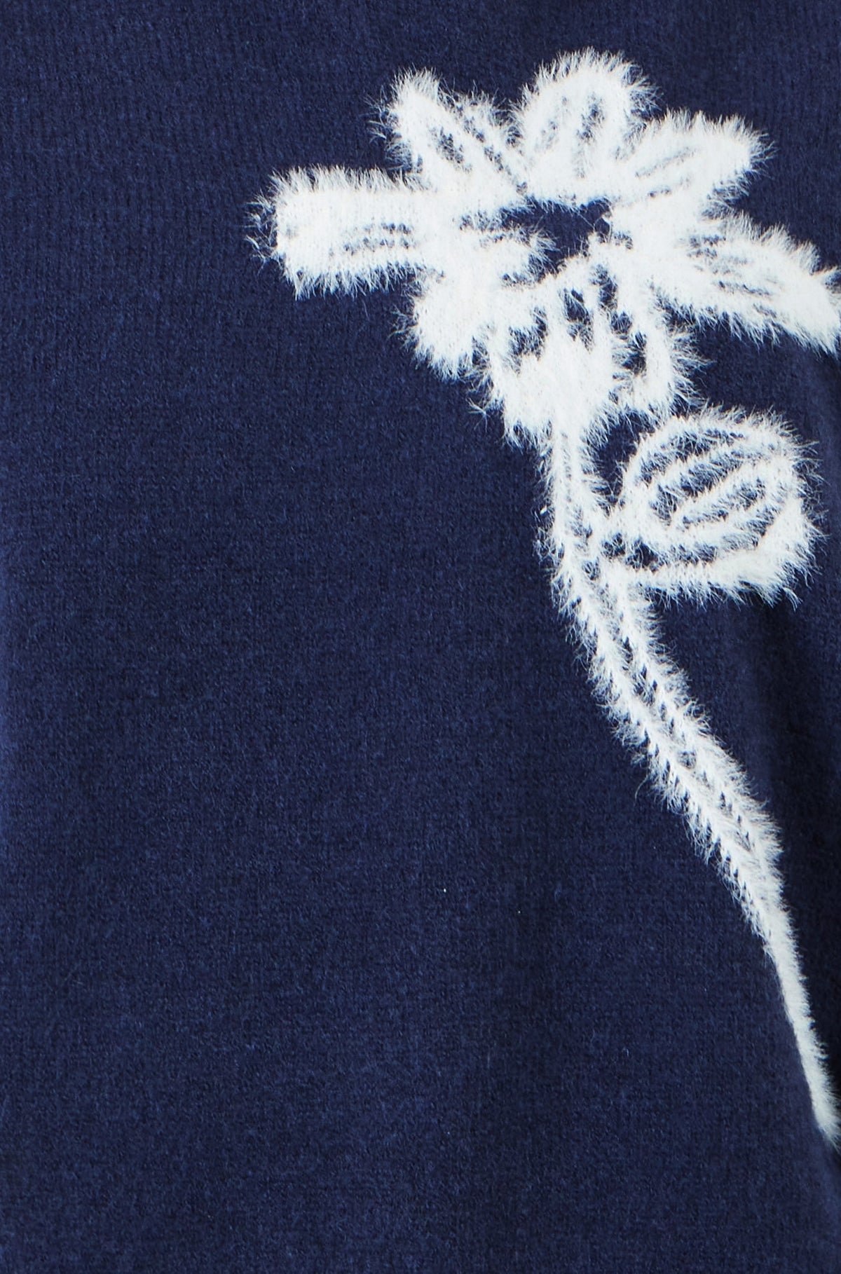 Yumi Women's Navy Brushed Flower Sleeveless Knit Jumper Vest | Sizes XS–XL | QHA UK - QHA UK