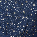 Yumi Navy Star Print Foil Dress | Long Sleeve | UK Sizes 6–18 - Pattern Detail - QHA UK