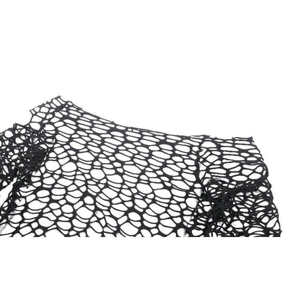 Kate's Clothing Dark In Love Darcy Distressed Net Top in Black – Back View